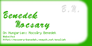 benedek mocsary business card