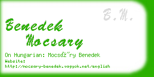 benedek mocsary business card